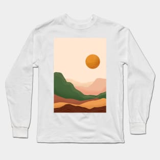 Modern Earthy Tones Mountains 15 Long Sleeve T-Shirt